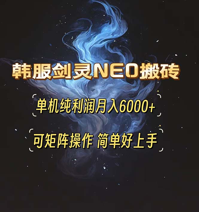 韩服剑灵NEO搬砖攻略，单机纯利润月入6000+ 可矩阵操作，简单好上手。-居居资源网