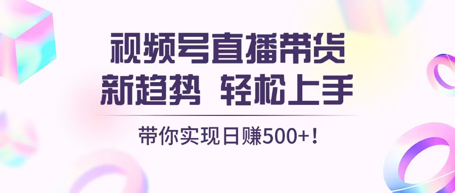 视频号直播带货新趋势，轻松上手，带你实现日赚500+-居居资源网