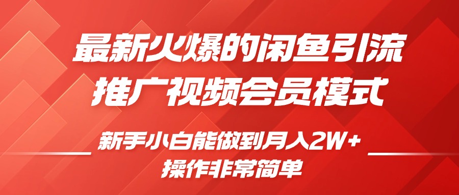 闲鱼引流推广影视会员，0成本就可以操作，新手小白月入过W+【揭秘】-居居资源网