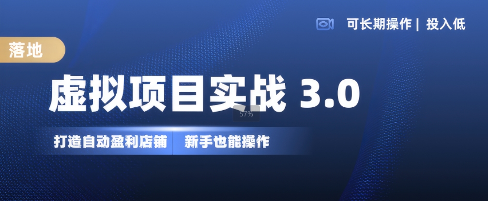 虚拟项目实战3.0，打造自动盈利店铺，可长期操作投入低，新手也能操作-居居资源网