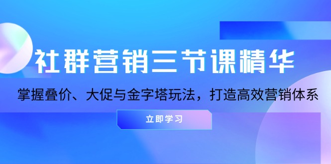 社群营销三节课精华：掌握叠价、大促与金字塔玩法，打造高效营销体系-居居资源网