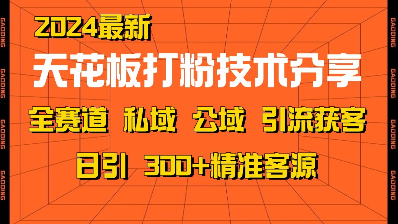 天花板打粉技术分享，野路子玩法 曝光玩法免费矩阵自热技术日引2000+精准客户-居居资源网